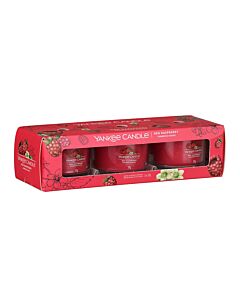 Yankee Candle - 3 Filled Votive Candles - Red Raspberry